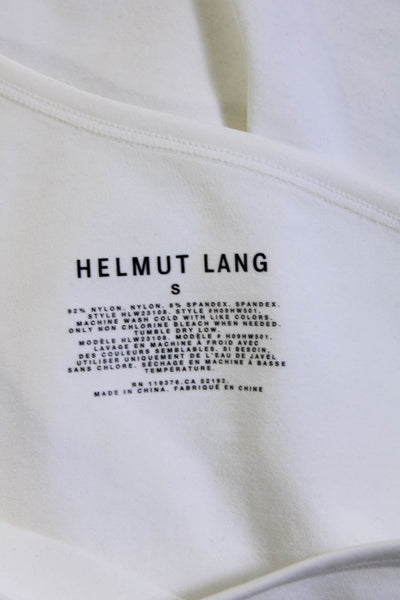 Helmut Lang Womens Tight Knit Sleeveless One Shoulder Tank Top White Size S