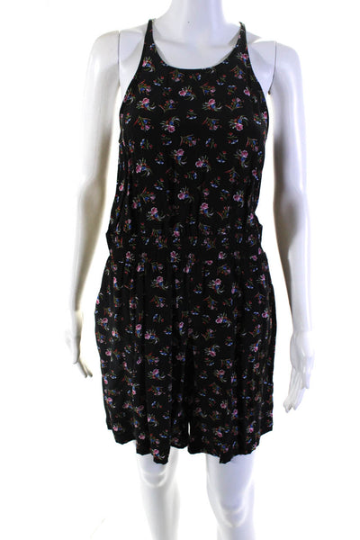 Thakoon Collective Womens Watercolor Floral Jumpsuit Black Size 4 13470410