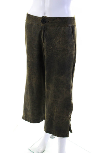 Snider Womens Franz Faux Leather Gaucho Pants Brown Size 4 11683237