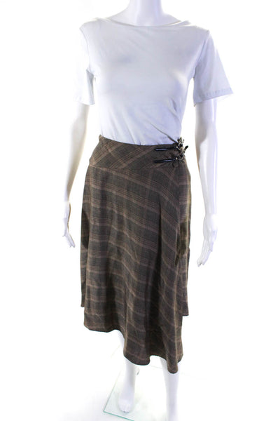 PINKO Womens Plaid Didaco Skirt Brown Size 6 13708815