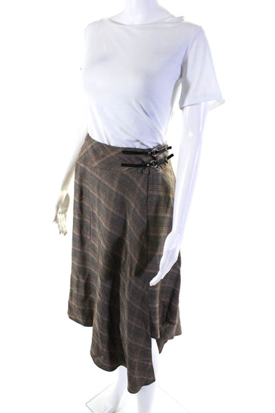 PINKO Womens Plaid Didaco Skirt Brown Size 12 13708809