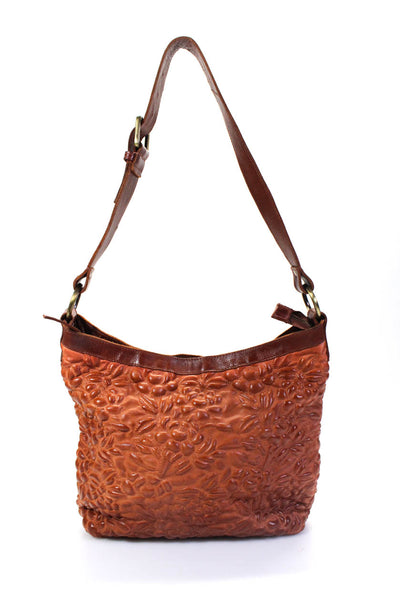 Anabaglish Womens Single Strap Zip Top Floral Quilted Shoulder Handbag Brown