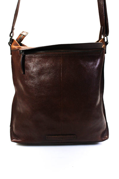 Elk Womens Single Strap Zip Top Medium Shoulder Handbag Dark Brown Leather