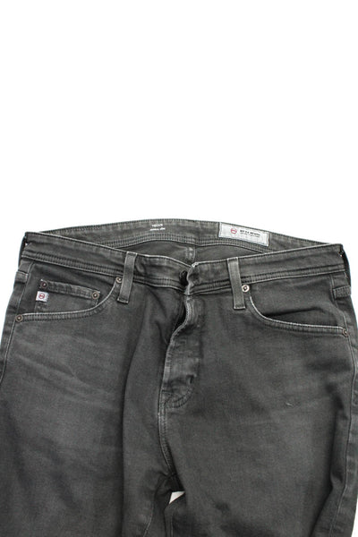 AG Men's Five Pockets Flat Font Straight Leg Denim Pant Gray Size 33