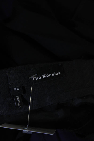 The Kooples Women's Flat Front Straight Leg Dress Pant Black Size 36