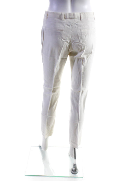 The Kooples Women's Flat Front Straight Leg Dress Pant White Size 36