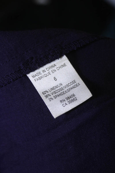 Theory Women's Collar Short Sleeves Button Up Mini Dress Purple Size 6