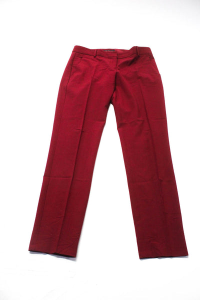 Theory Women's Flat Front Straight Leg Dress Pant Red Gray Size 6 Lot 2