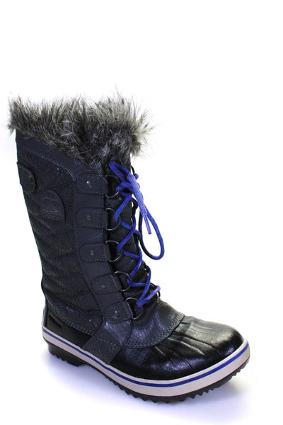 Sorel Women's Round Toe Lace Up Rubber Mid-Calf Snow Boot Gray Size 7