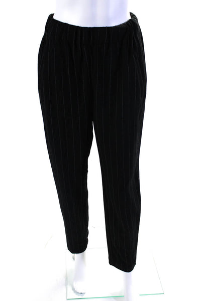 GANNI Womens Black Pinstripe Pants Black Size 4 13069338