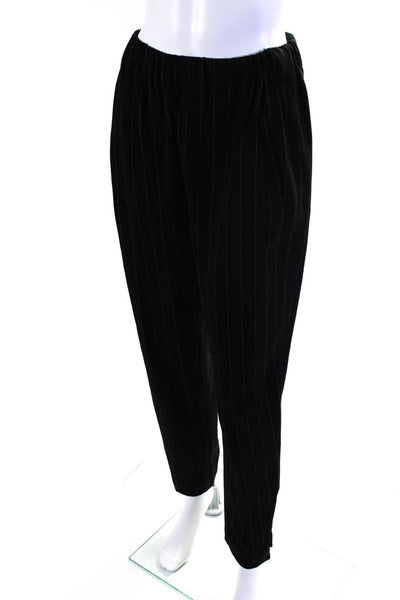 GANNI Womens Black Pinstripe Pants Black Size 4 13069338