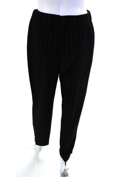 GANNI Womens Black Pinstripe Pants Black Size 4 13069338