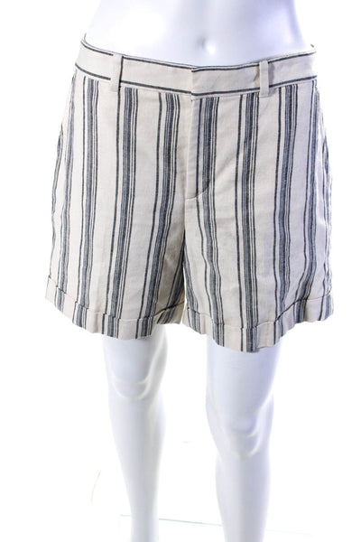 Lauren Ralph Lauren Womens Striped Linen Twill Shorts Grey Size 4 13980051