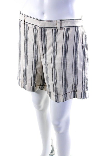 Lauren Ralph Lauren Womens Striped Linen Twill Shorts Grey Size 4 13980051