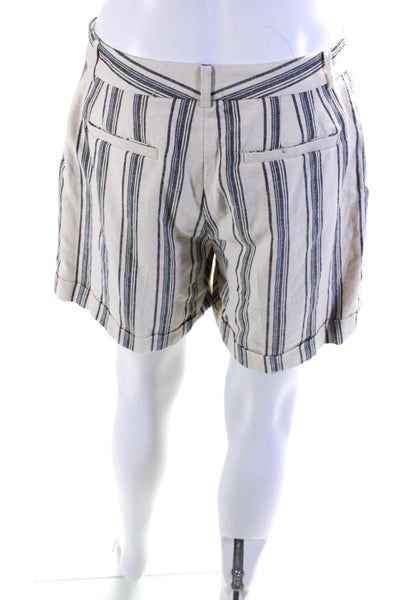 Lauren Ralph Lauren Womens Striped Linen Twill Shorts Grey Size 4 13980051