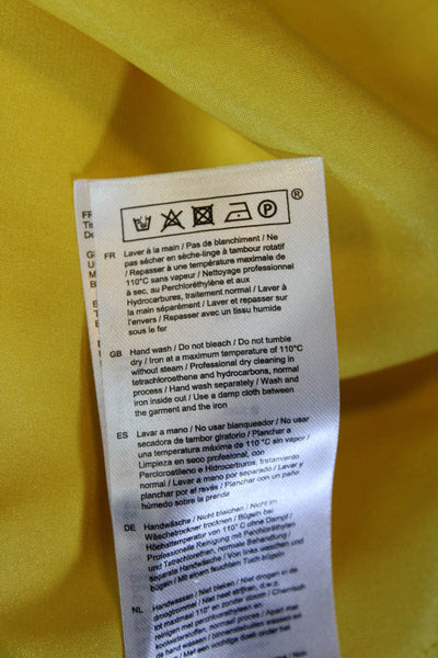 Maje Womens 100% Silk Scoop Neck Sleeveless Pocket Tank Blouse Yellow Size 3