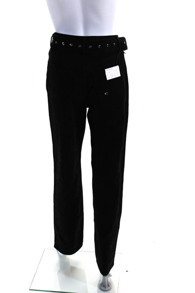 Weworewhat  Women's Cut-Out Belted Straight Leg Denim Pant Black Size 25