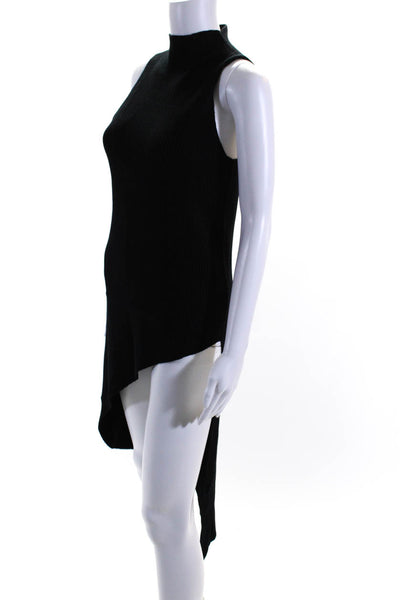 Philanthropy Women's High Neck Sleeveless Hi-Lo Hem Sweater Dress Black Size S