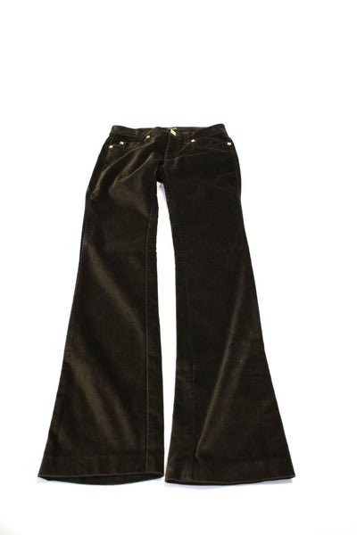 Roberto Cavalli Womens Mid Rise Velvet Boot Cut Jeans Brown Size IT 40