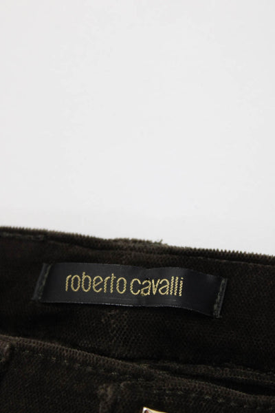 Roberto Cavalli Womens Mid Rise Velvet Boot Cut Jeans Brown Size IT 40