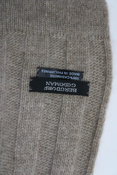 Bergdorf Goodman Portolano Womens Cashmere Ribbed Scarves Brown Size OS Lot 2