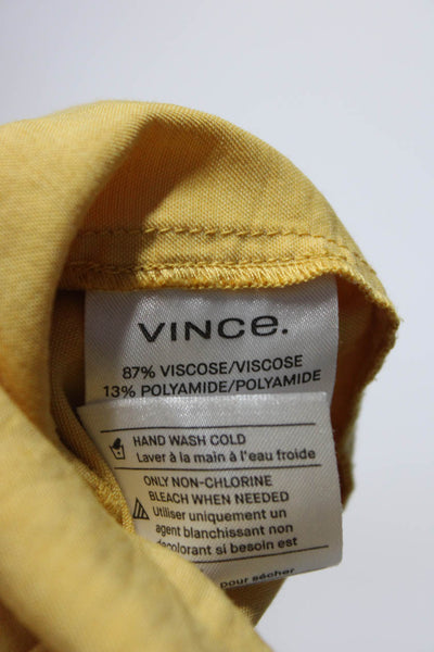 VINCE. Womens Side Buckle Drape Skirt Yellow Size 16 13712077