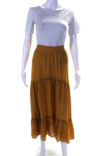 Auguste Womens Farrah Midi Skirt Yellow Size 8 13523446