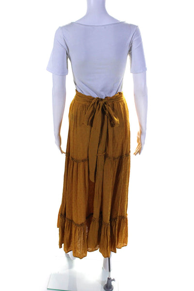 Auguste Womens Farrah Midi Skirt Yellow Size 8 13523446