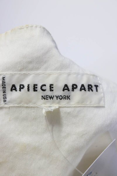 Apiece Apart Women's Linen Sleeveless Cropped Blouse White Size 8