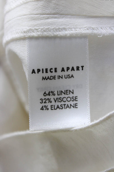 Apiece Apart Women's Linen Sleeveless Cropped Blouse White Size 8