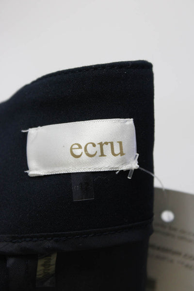 Ecru Women's High Waist Button Trim Sailor Short Navy Size 12