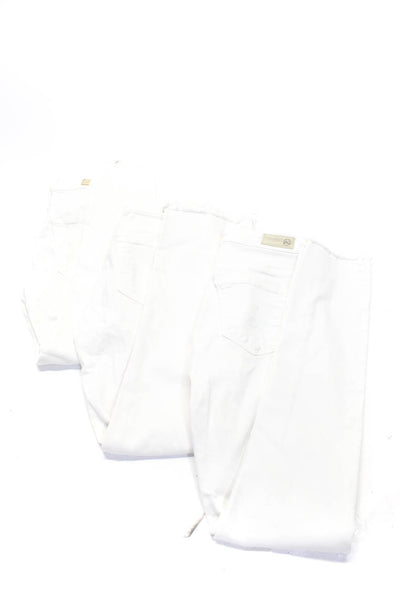 AG Adriano Goldschmied Womens White Leggings Skinny Jeans Size 25 26 27 lot 3