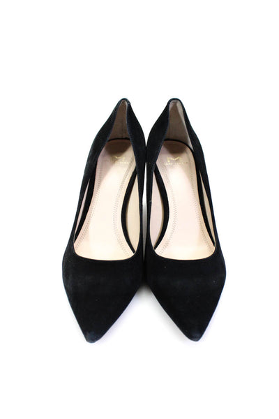 Marc Fisher Womens Suede Pointed Toe Chunky High Heels Pumps Black Size 6M