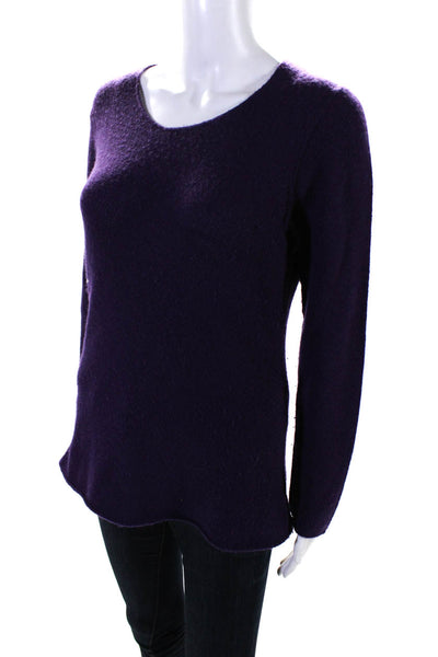 Michael Kors Womens 100% Cashmere Round Neck Long Sleeved Sweater Purple Size M