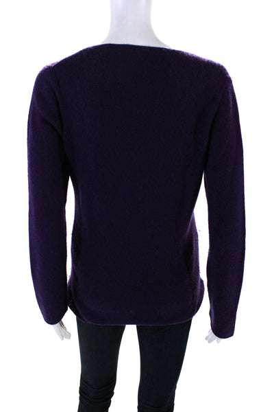 Michael Kors Womens 100% Cashmere Round Neck Long Sleeved Sweater Purple Size M