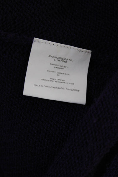 Michael Kors Womens 100% Cashmere Round Neck Long Sleeved Sweater Purple Size M