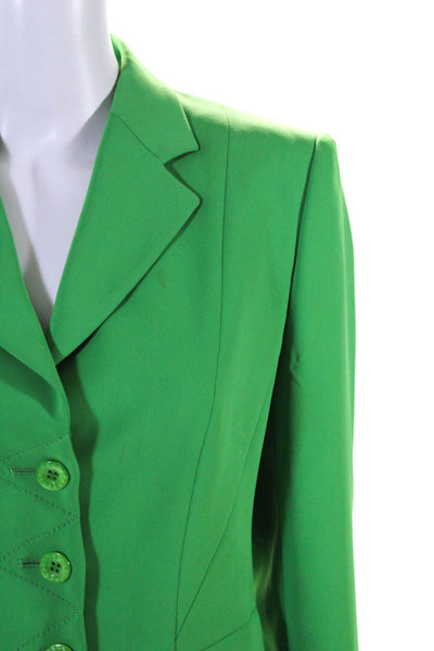 Blue Les Copains Womens Three Button Long Sleeved Slim Blazer Green Size 44