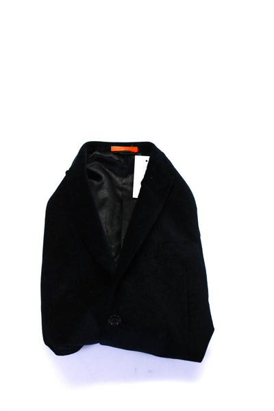 Tallia Boys Black Paisley Cotton Two Button Long Sleeve Blazer Jacket Size 18R