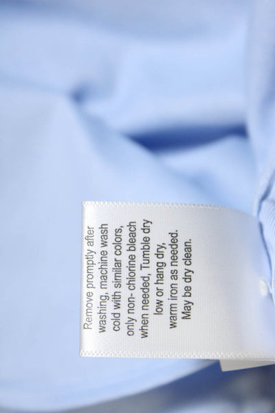 Hinson Wu Womens Halsey Stripe Long Sleeve Button Up Top Blouse Light Blue Small