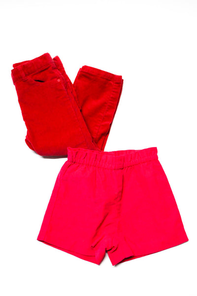 Jacadi Girls Corduroy Pockets Skinny Pant Red Size 24 M Lot 2