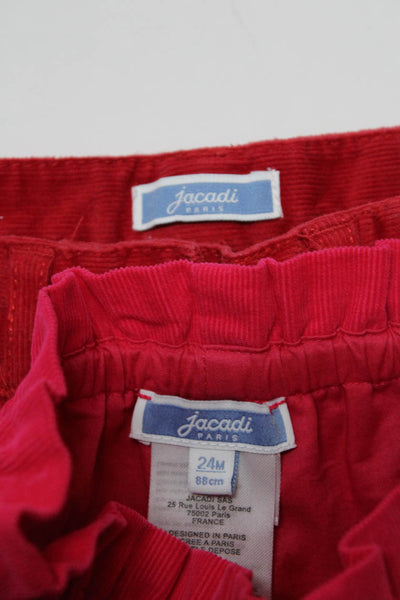 Jacadi Girls Corduroy Pockets Skinny Pant Red Size 24 M Lot 2