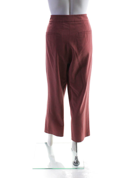 Rebecca Taylor Womens Notch Gabardine Pants Pink Size 12 13692075