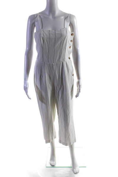 HEARTLOOM Womens Striped Blake Jumpsuit White Size 4 14326228