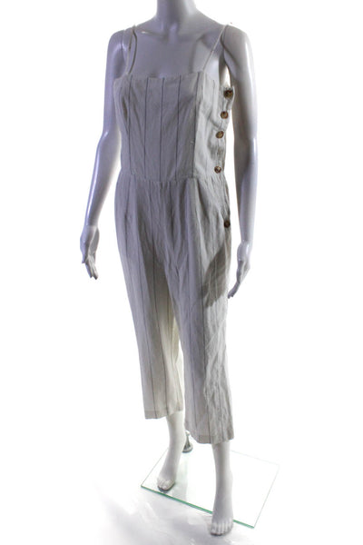 HEARTLOOM Womens Striped Blake Jumpsuit White Size 4 14326228