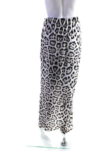 Baja East Womens Leopard Skirt Overlay Pants White Size 4 13711621
