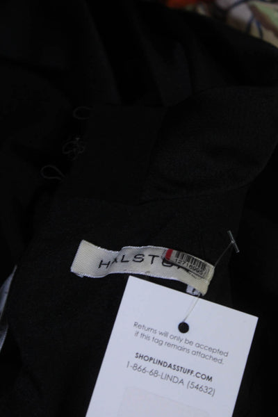 HALSTON Womens Draped Satin Jumpsuit Black Size 2 12716995