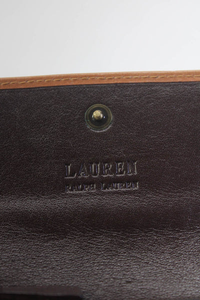 Lauren Ralph Lauren Womens Leather Eyelet Mini Wallet Key Chain Brown