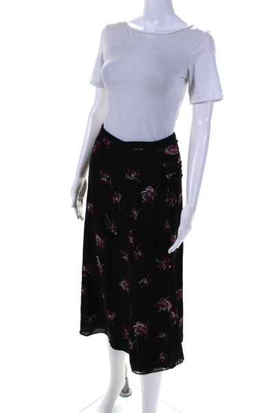 Nicholas Womens Black Floral Tuck Skirt Black Size 4 12726747