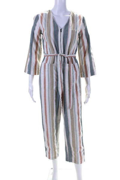 Madewell Womens Tie Waist Zip Front Jumpsuit Multicolored Size 0 12154742