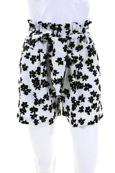 Love, Whit by Whitney Port Womens Floral Paper Bag Shorts White Size 0 14096847